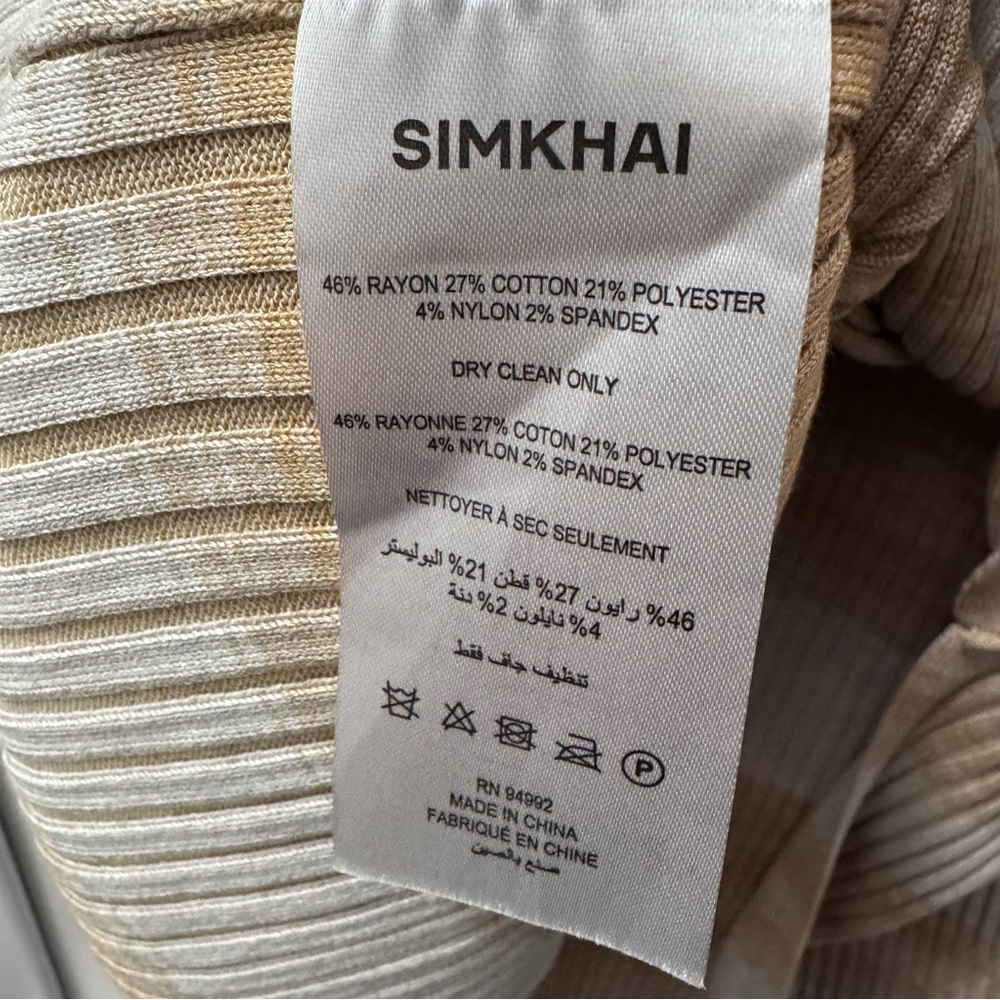 Simkhai Caelan Asymmetrical Ribbed Skirt in Sand Multi - Picture 11 of 11